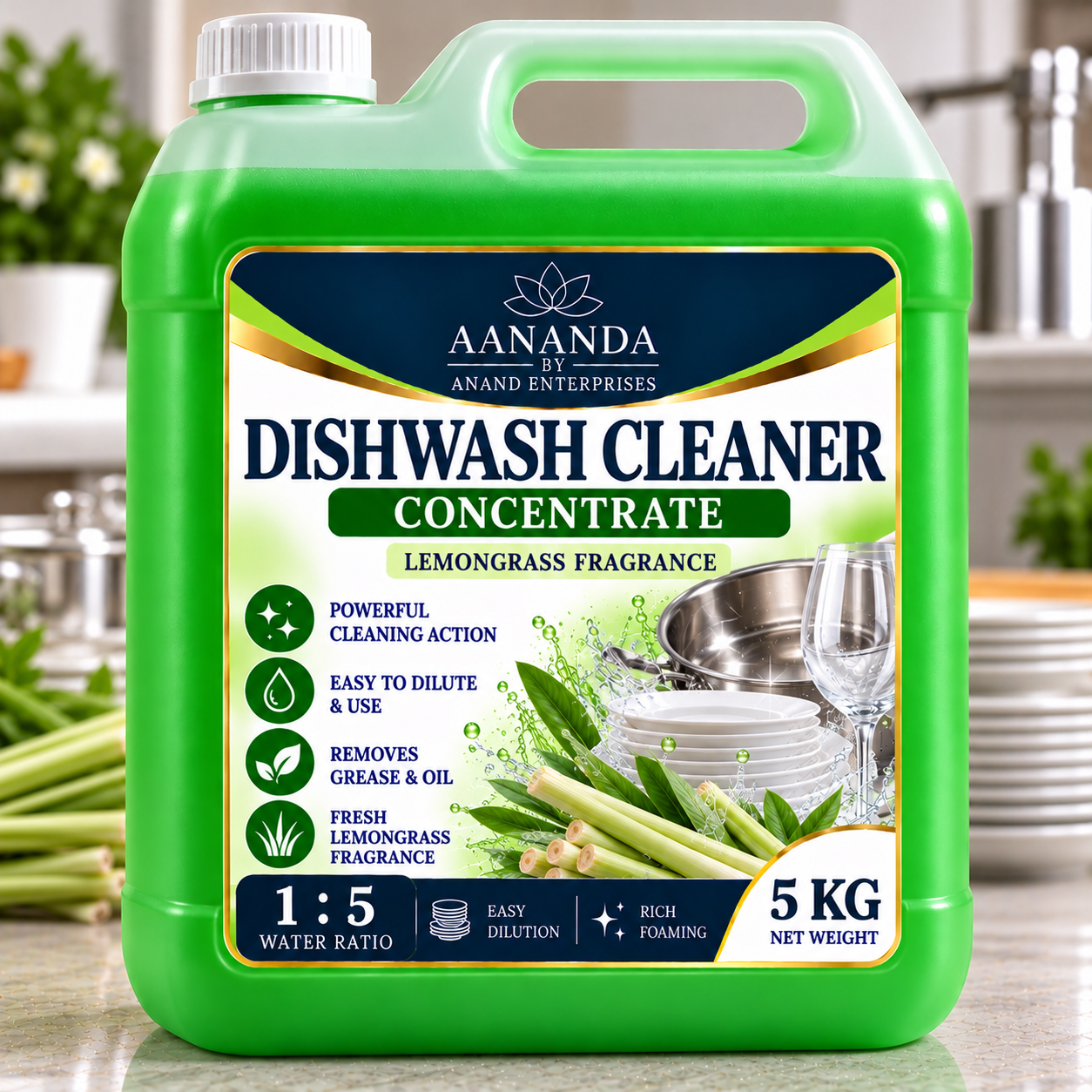Dishwash Cleaner Liquid Concentrate 5 KG – 1:5 Dilution Ratio - Image 2